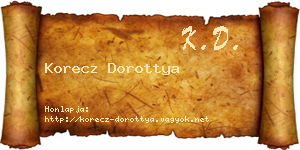 Korecz Dorottya névjegykártya